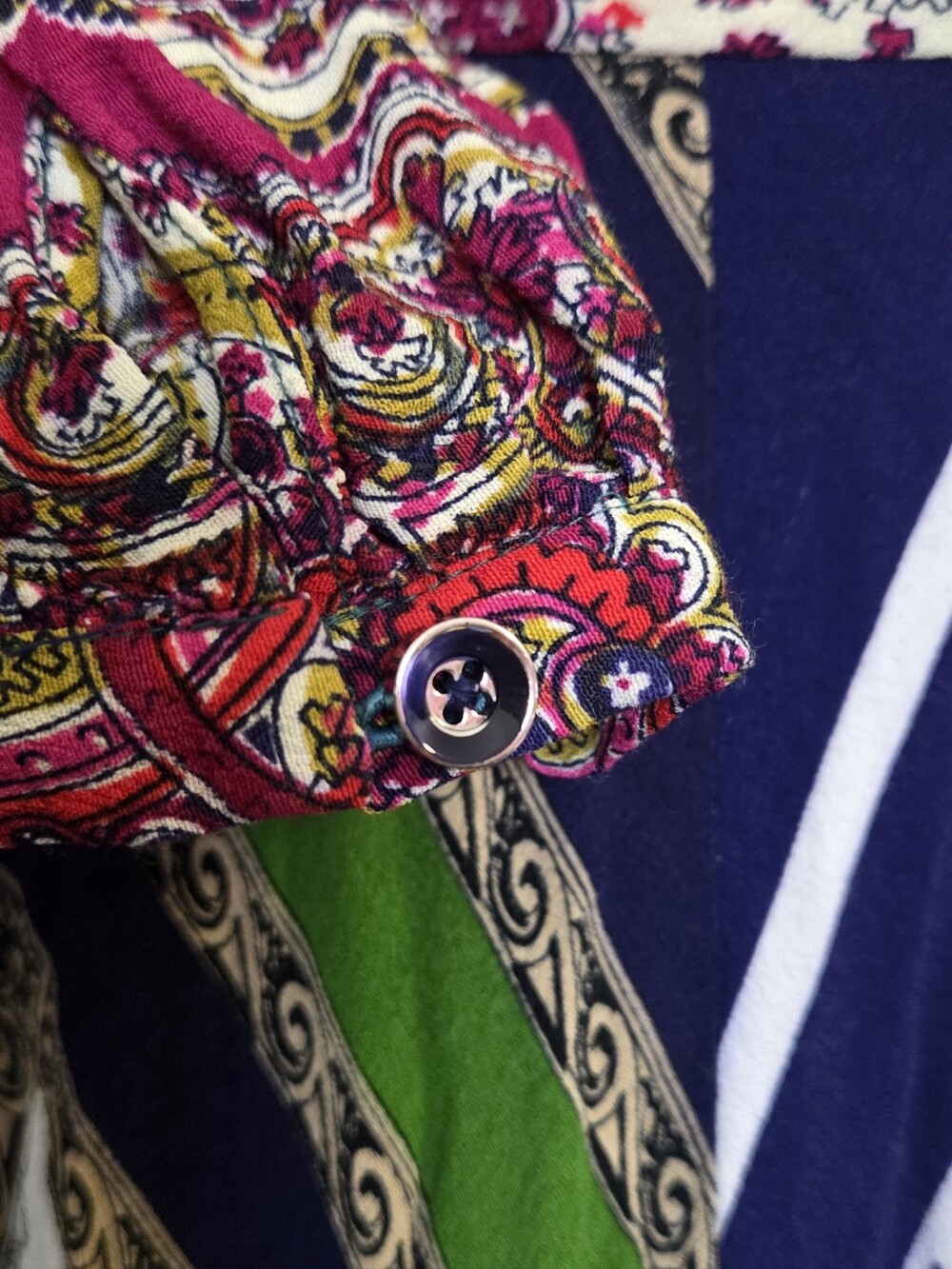 Moulinette Soeurs By Anthropologie - Mixed Print V-Neck Long Sleeve Dress - Picture 15 of 15